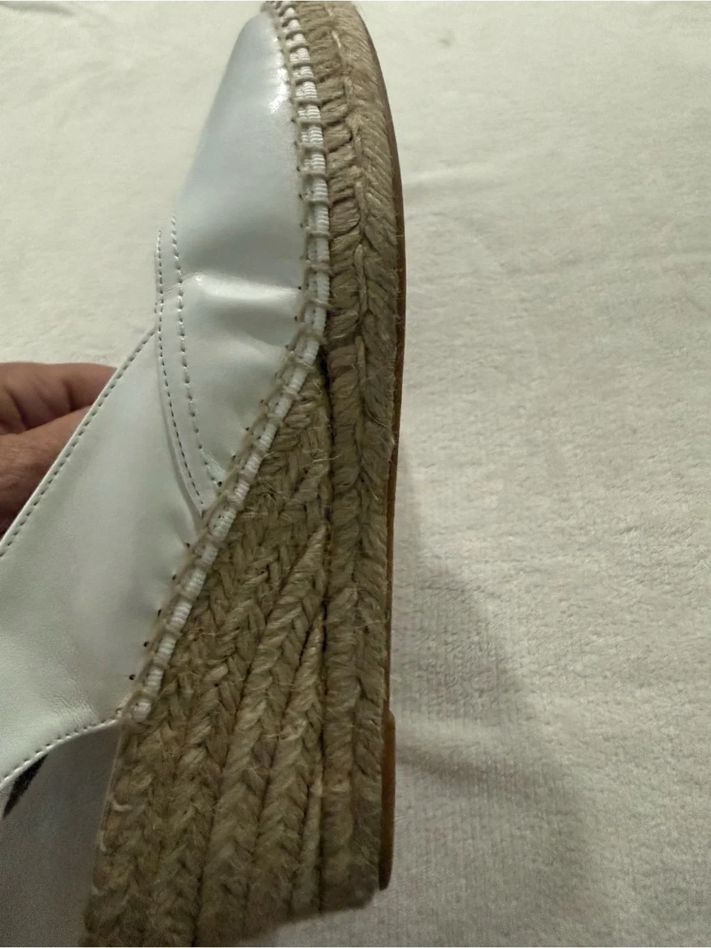 Salamander White Leather Sling Back Espadrille Shoes Size 10